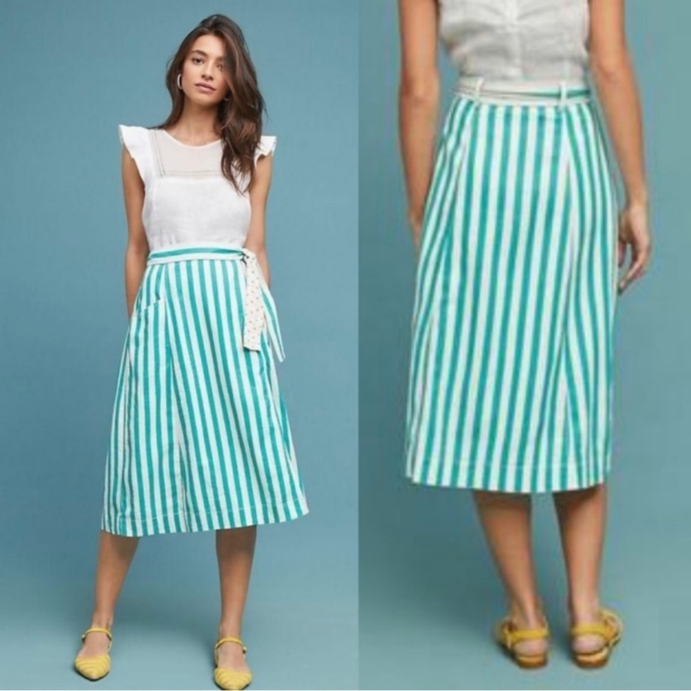 Anthropologie Maeve “Market” Wrap Midi Skirt - Picture 2 of 12